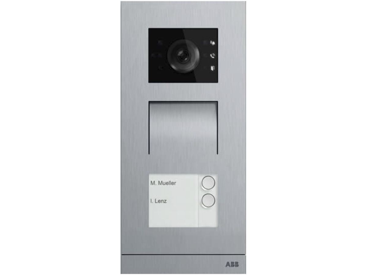 Video-Aussenstation ABB-Welcome IP, 2 Tasten, Induktion, 1/3, edelstahl