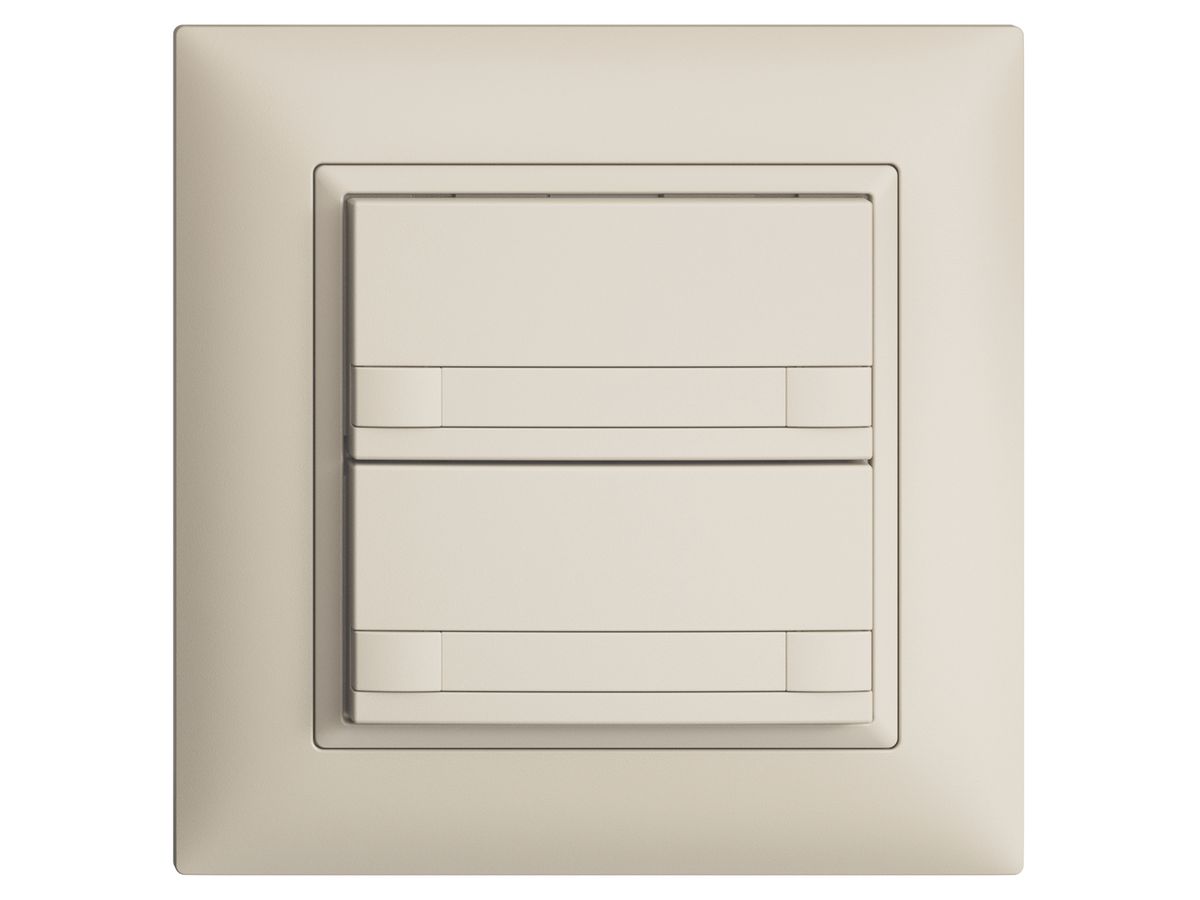 UP-KNX-Taster RGB EDUE FMI, 250mW, o.LED, m.Papier, 2×Taste, 2×Tastenb., crema