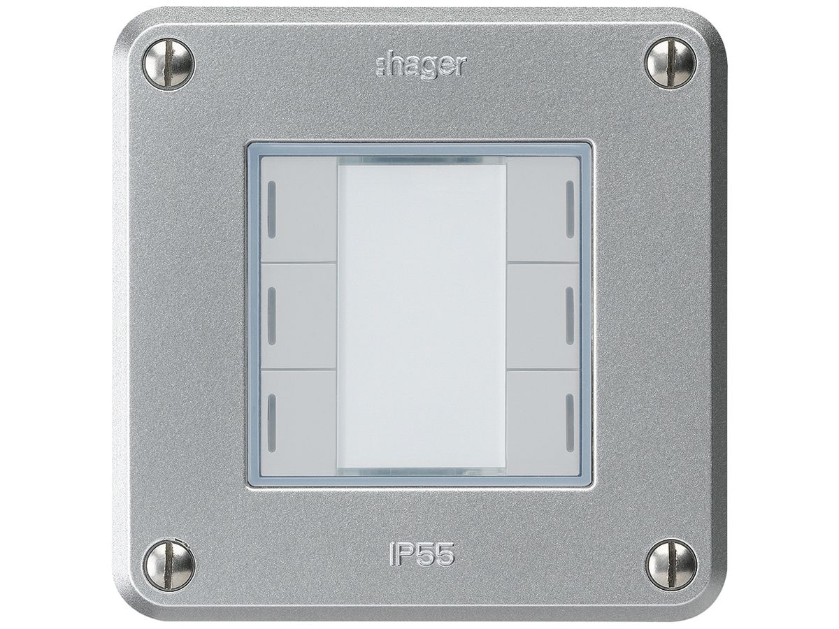 UP-Taster robusto C KNX 6× RGB LED s/e-link aluminium