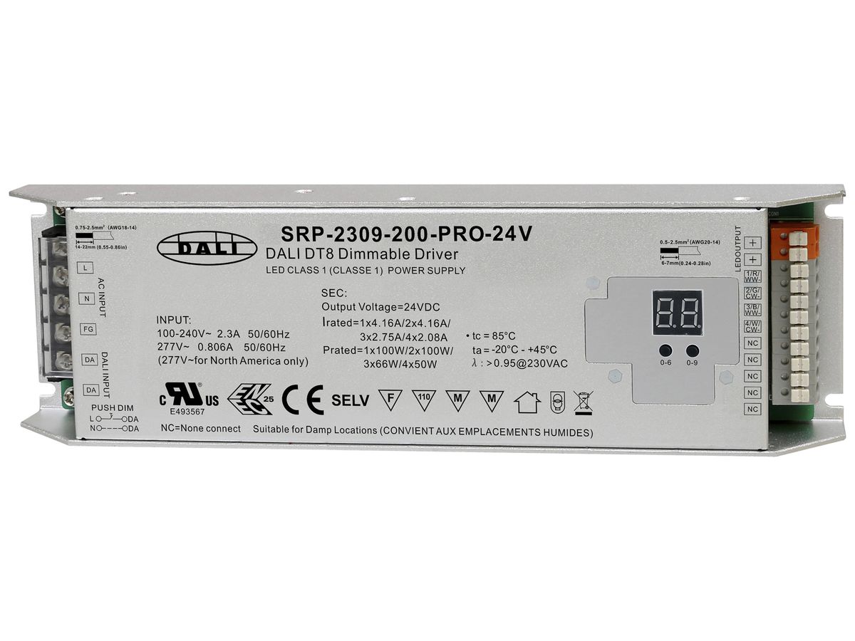 LED-Betriebsgerät SUNRICHER SRPC-2309PRO 0…200W 24V 0…8400mA DALI DIM