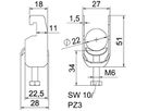 Schnellverleger BET 2056 U-Fuss Metall 16…22mm 1×Kabel A4 1.4571
