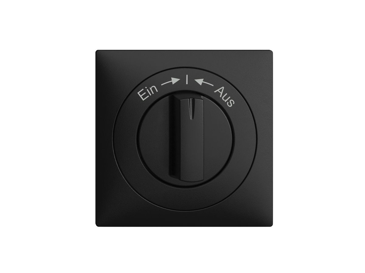 Frontset Ein->I<-Aus EDIZIOdue schwarz 60×60mm für Drehschalter
