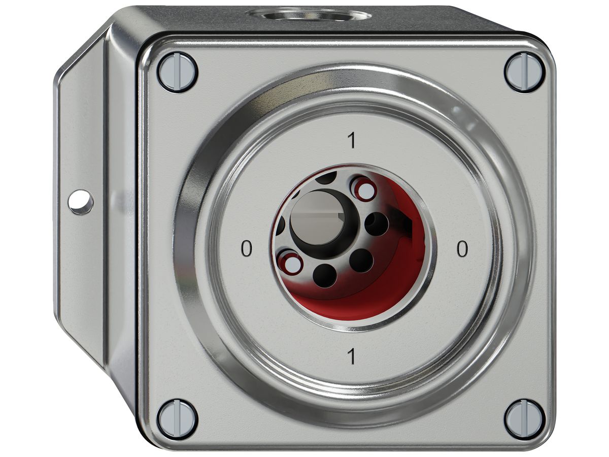 AP-Schlüsselschalter ELEMENT SNAPFIX® 2×1-polig 16A 400V 0-1-0-1 alu