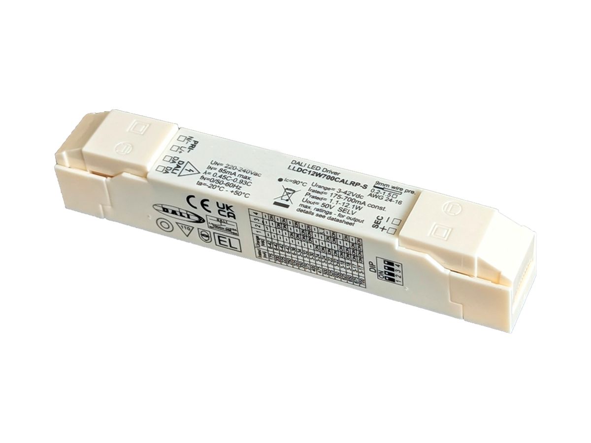 LED-Betriebsgerät Elektrogros 1.1…12.1W 3…42V 175…700mA DALI DIM 132×21×23mm
