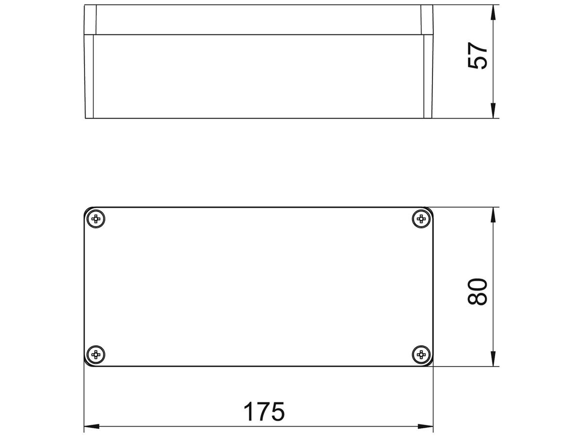 Leergehäuse BET Mx SGR 175×80×57mm Alu IP66 silbergrau