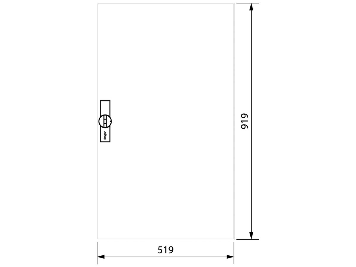 Tür rechts Hager univers für AP-Feldverteiler FWB62/FWB63/FWB64 950×550mm