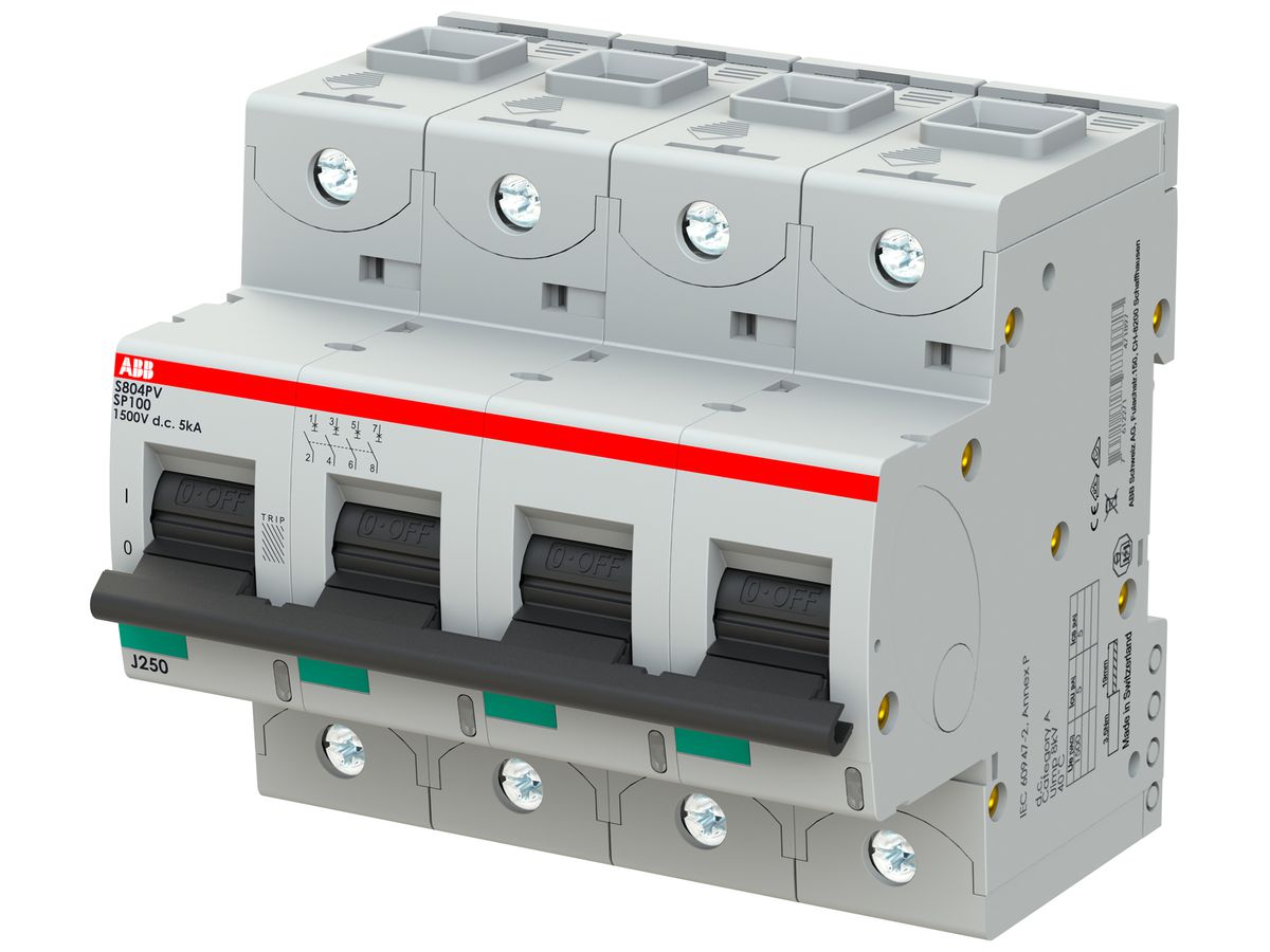 Leitungsschutzschalter ABB S804PV-SP100 4P 1500VDC 100A 5kA 6TE