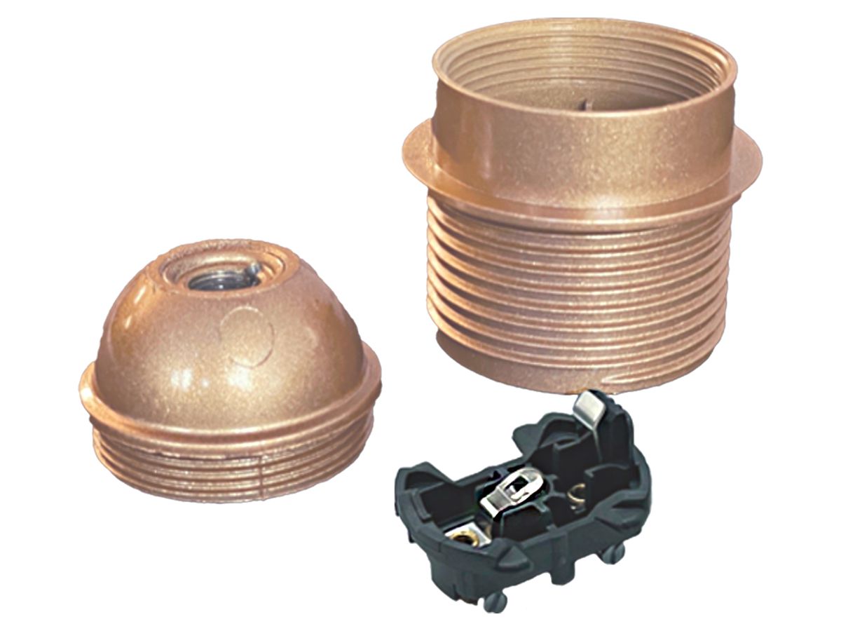 Fassung Elektrogros Schraubfassung E27 Kunststoff gold