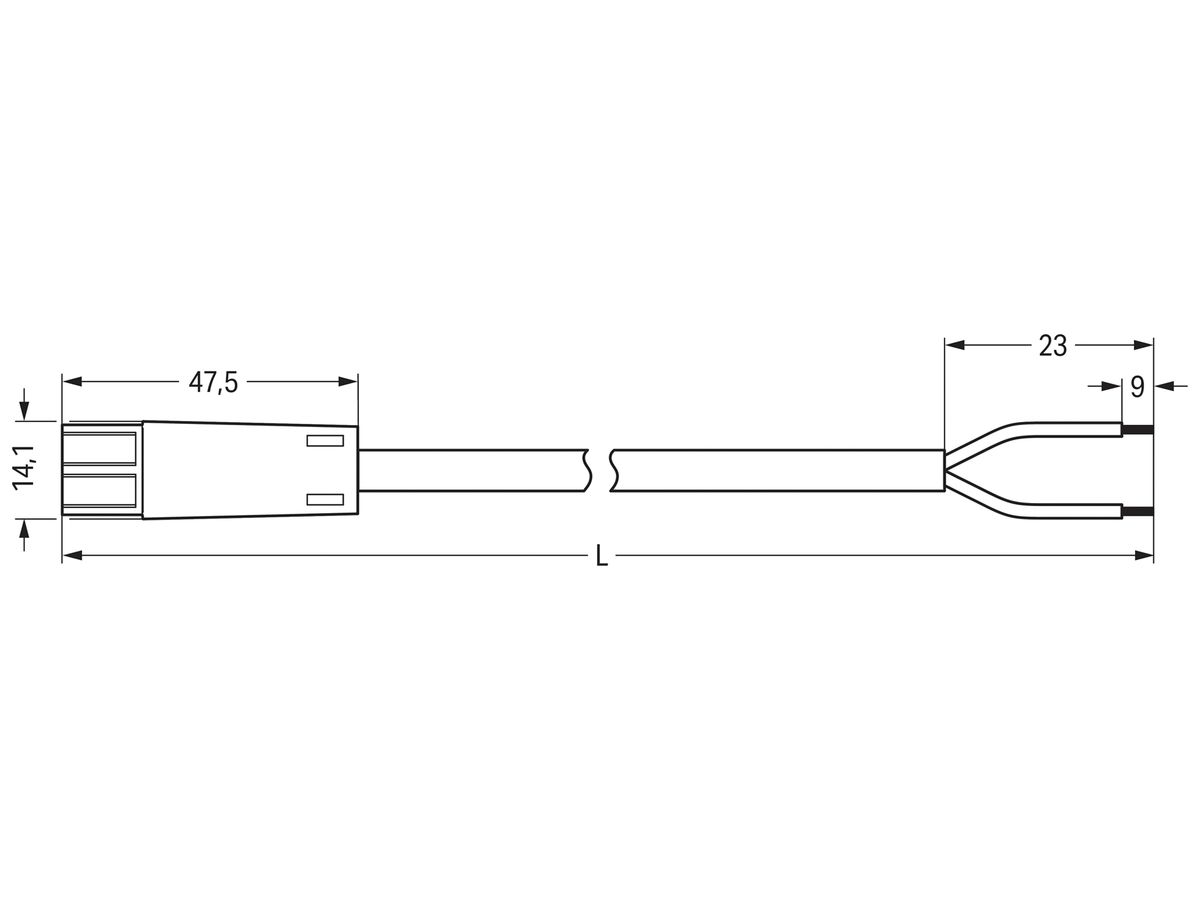 Anschlussleitung WINSTA KNX 1×2×0.8mm 3A 50V 5m Kod.E Stecker/frei grün Cca