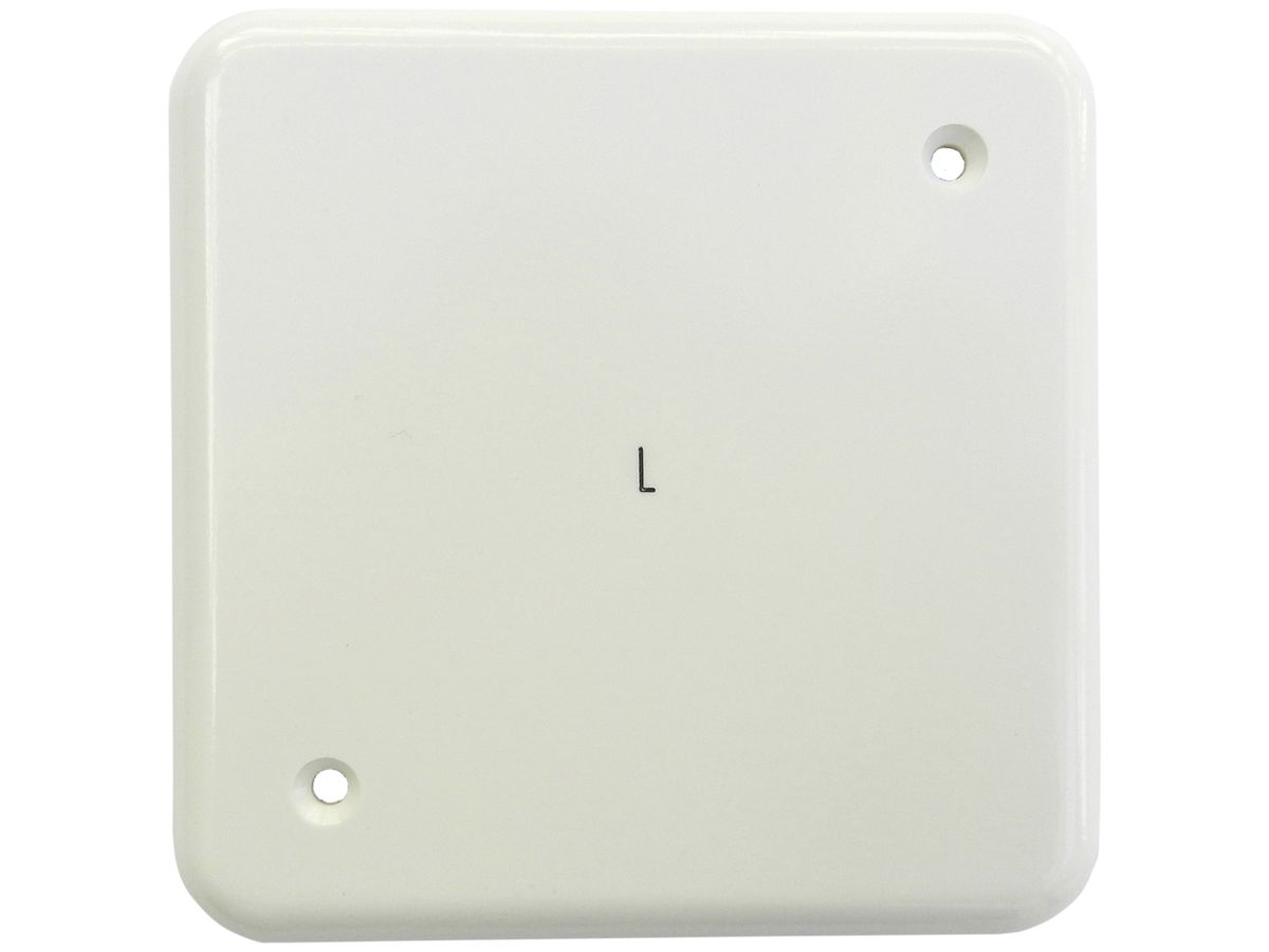 Abdeckplatte Gr.I ohne Bohrung 2 Bef.-löcher mit Gravur L weiss