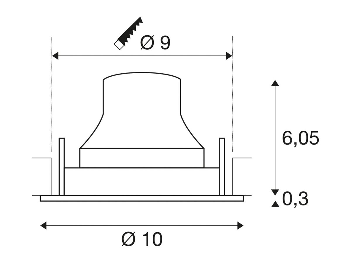 LED-Downlight SLV NUMINOS MOVE S 6.7W 1050lm 4000K WB DALI Ø100×63.5 schwarz