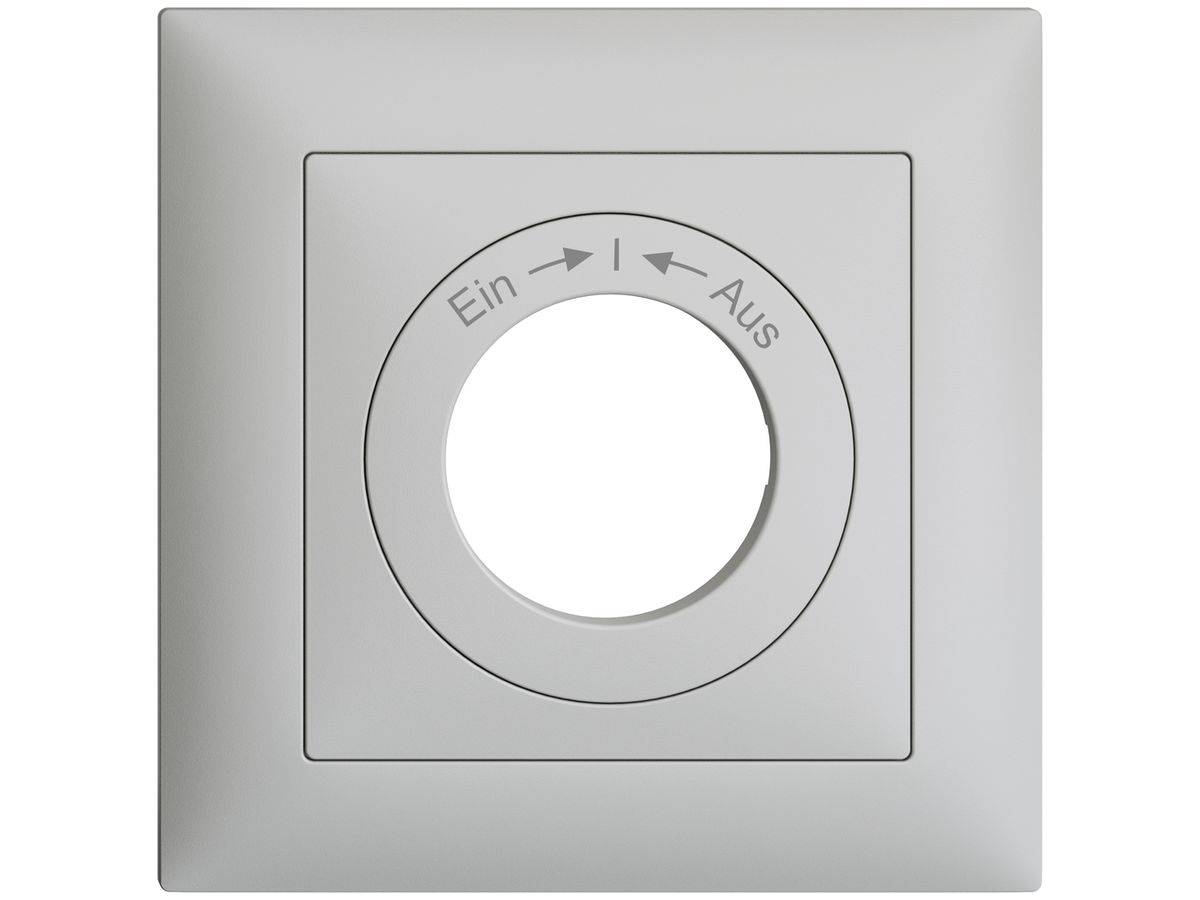Frontset Ein->I<-Aus EDIZIOdue hellgrau 88×88mm für Schlüsselschalter