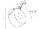 LED-Strahler SLV KALU TRACK, 12W 800lm 3000K mit 3-Phasen-Adapter IP20 schwarz