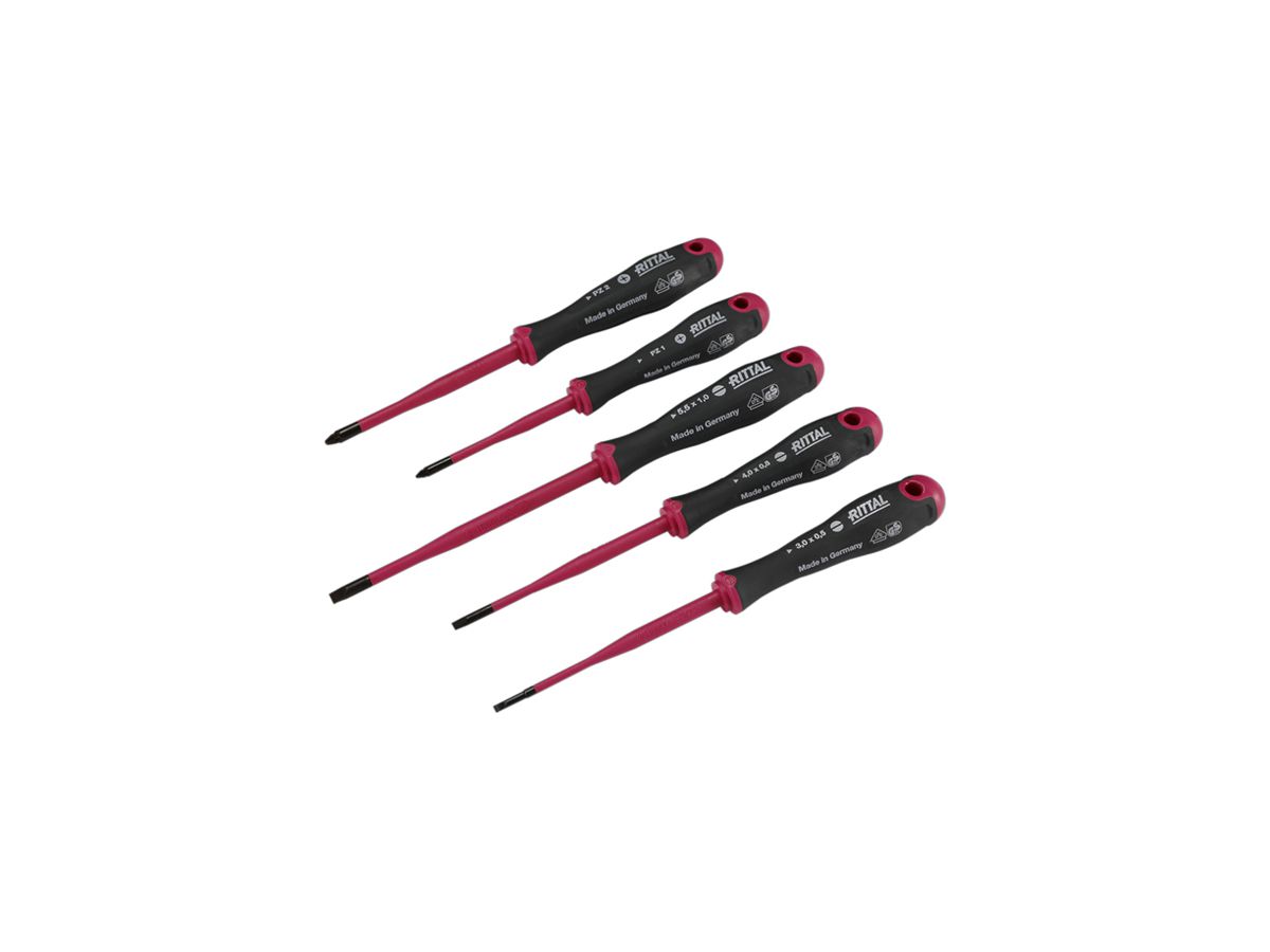 Schraubenzieher-Set Rittal AS 4052.211 SL 3×0.5/SL 4×0.8/SL 5.5×1/PZ 1/PZ 2