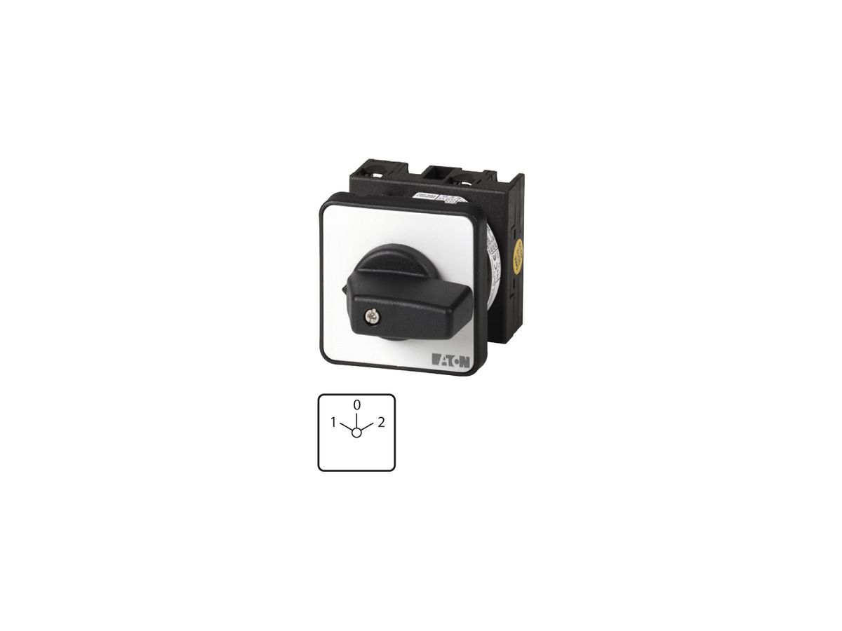 EB-Drehschalter Eaton T0-3-8212/EZ, 20A/690V 3L, Zentraleinbau, "1-0-2"