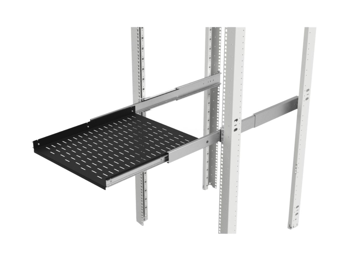 Geräteboden 19" Minkels ausziehbar, T=700mm, schwarz