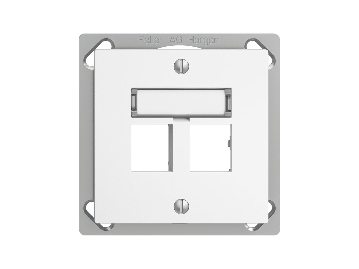 EB-Montageset EDIZIOdue Geradeauslass, für 2×RJ45 freenet, weiss