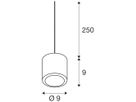 LED-Pendelleuchte SLV OCULUS SINGLE 11W 780lm 2000…3000K DIM Ø90×90mm weiss