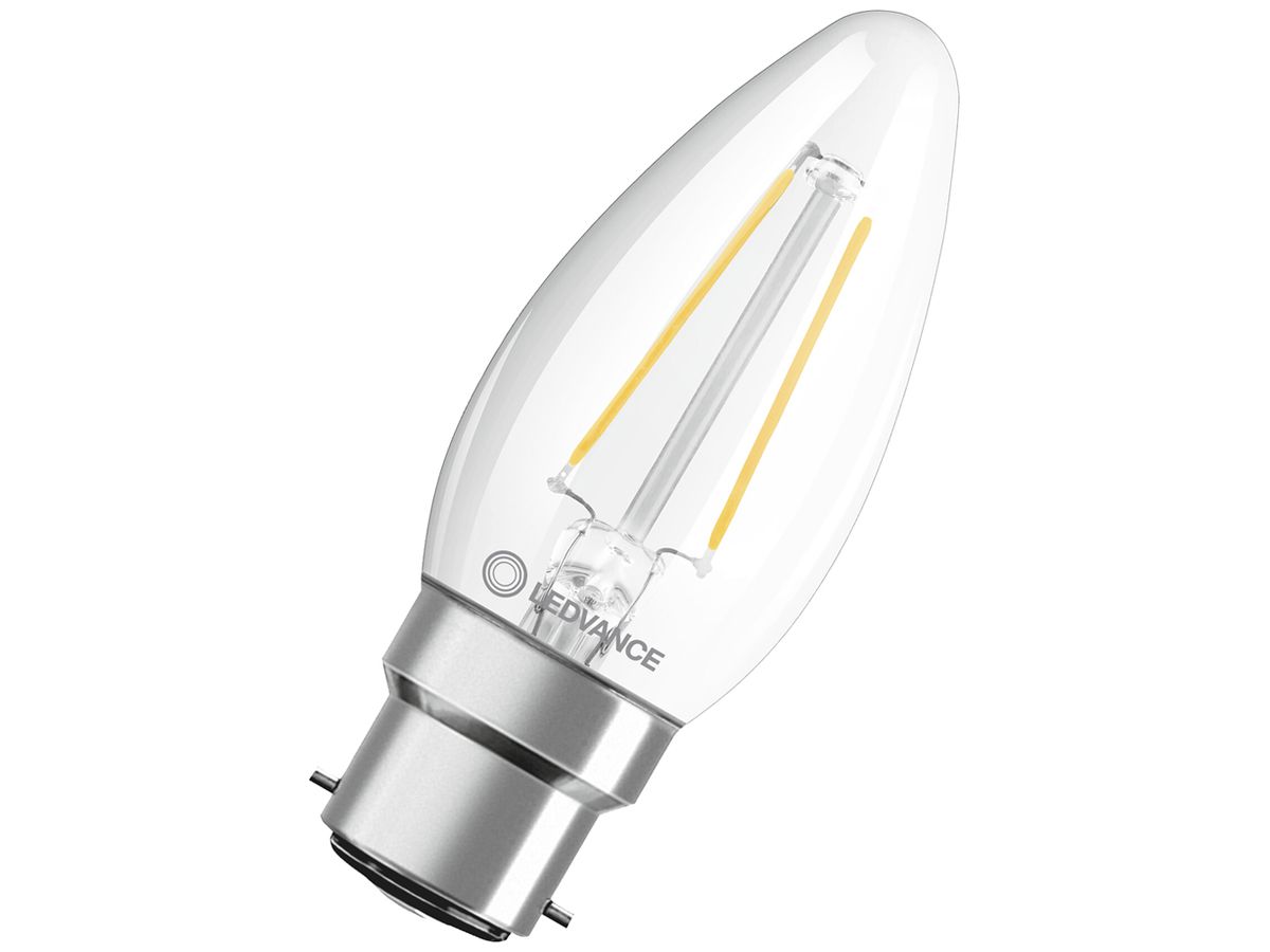 LED-Lampe LEDVANCE CLAS B B22d 2.5W 250lm 2700K Ø35×91mm B10.5 klar