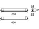 LED-Feuchtraumleuchte SLV WATERPROOF V 12W 2600lm 3000…5000K IP65 DALI 0.6m ws