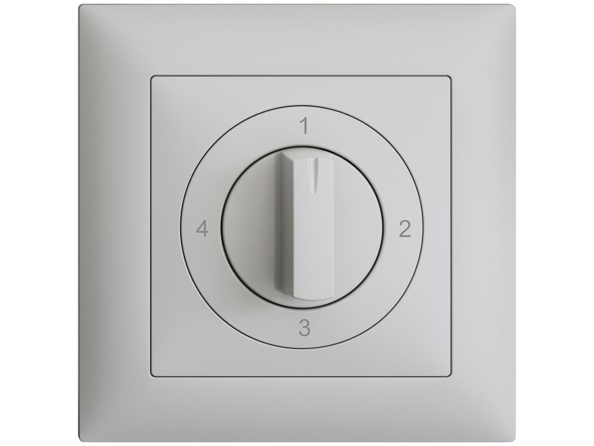 Frontset EDIZIOdue 1-2-3-4 hellgrau 88×88mm für Drehschalter