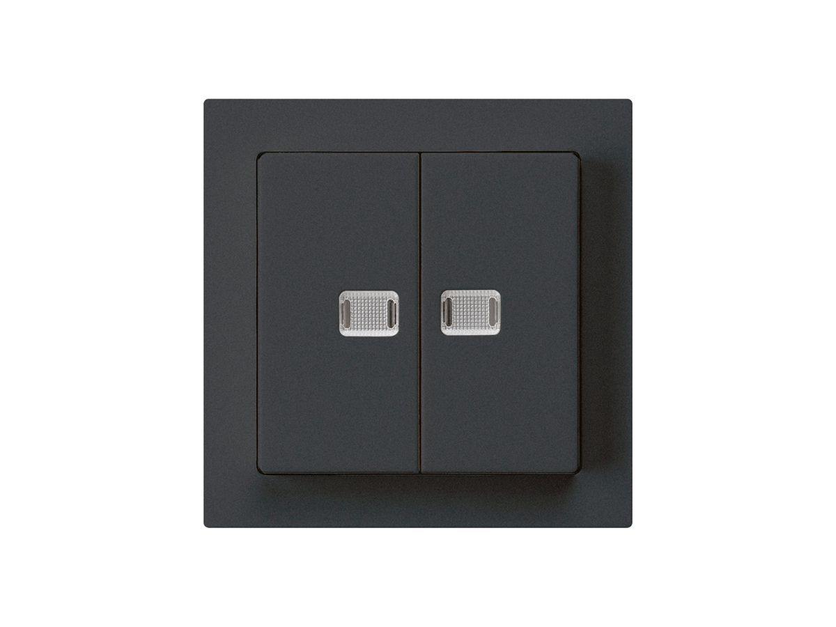 UP-Leuchtdruckschalter kallysto 1/3+3/1 mit 2 Linsen schwarz