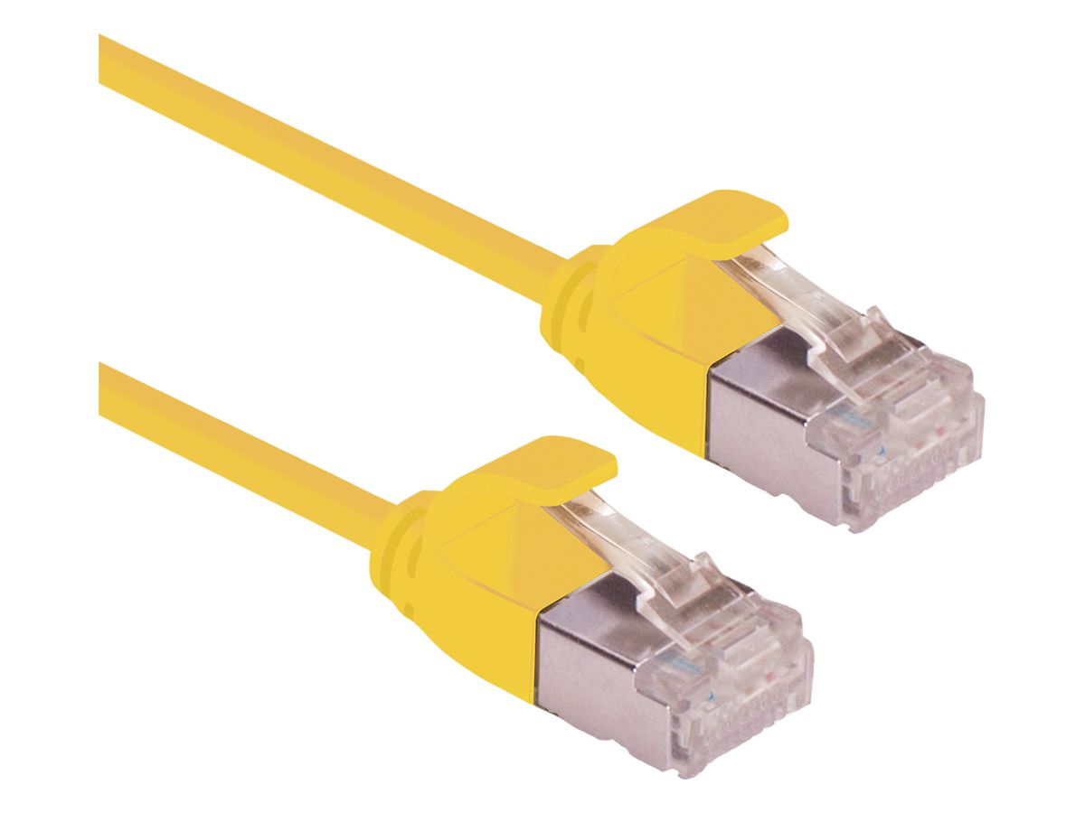 Patchkabel RJ45 ROLINE slim, Kat.6A (TIA) U/FTP, AWG32, LSZH gelb, 2m
