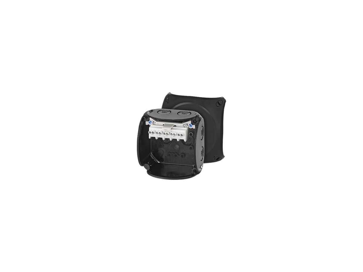 AP-Abzweigdose Hensel KF B mit Klemmen 5×2.5mm² schwarz