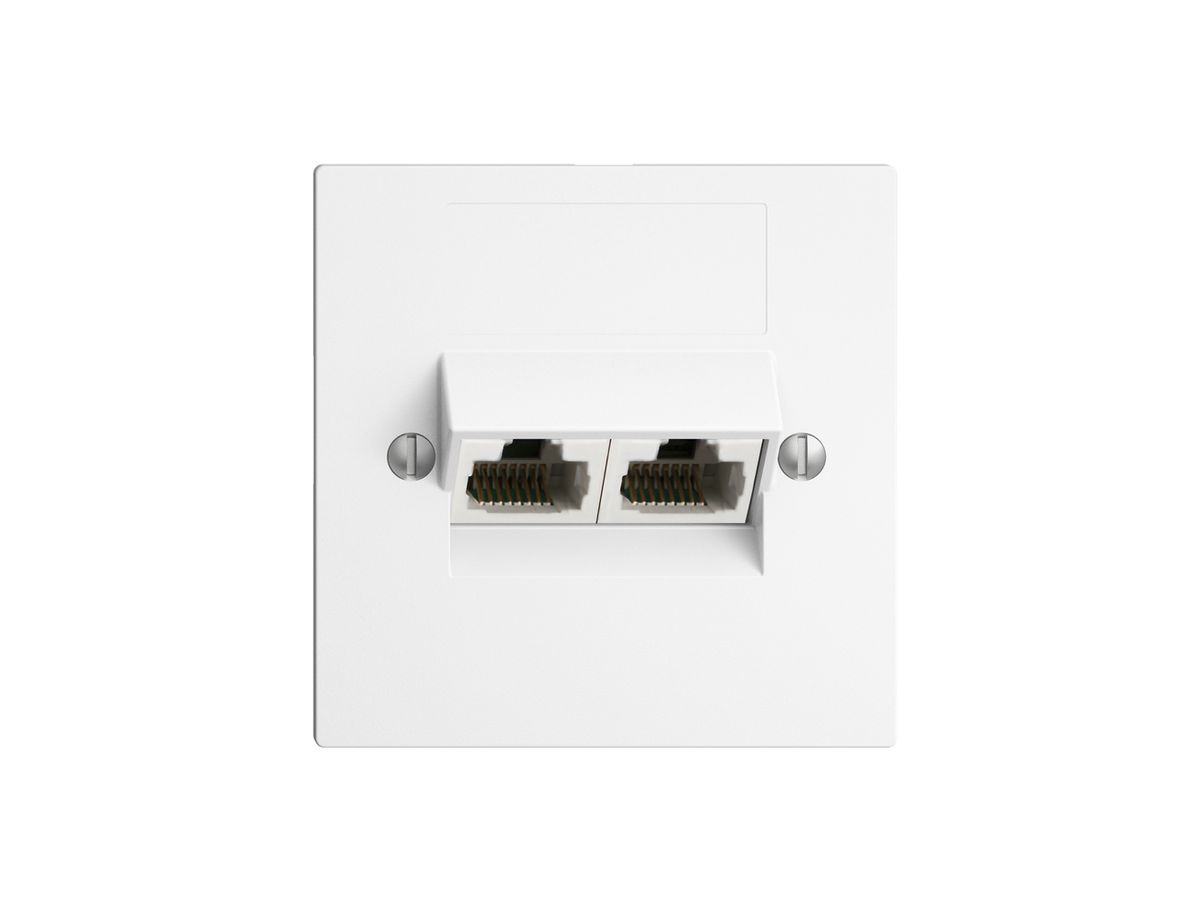 UP-Dose 2×RJ45/u 8P getr. EDIZIOdue weiss ITplus