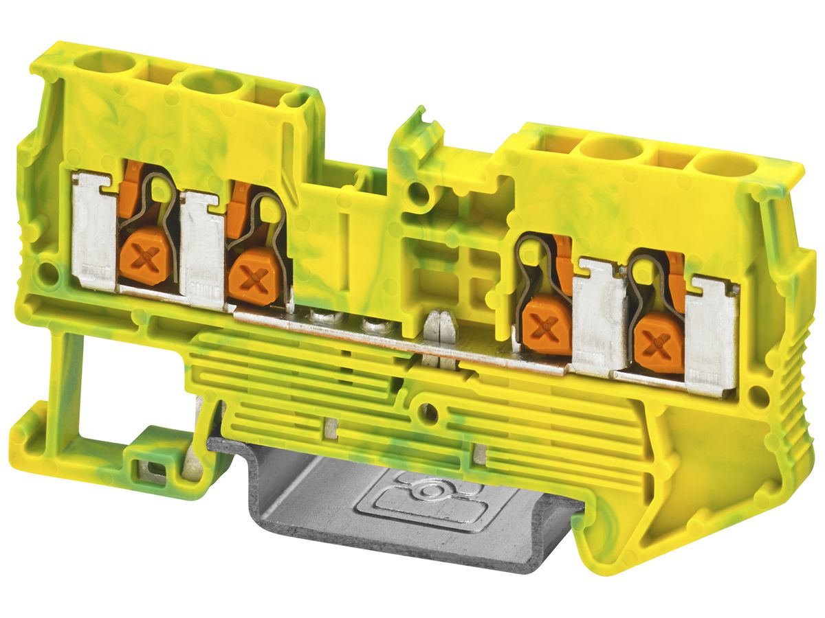 Schutzleiter-Reihenklemme PX XT 2,5-QUATTRO-PE 4mm² 4×1 TH35 gn/gb