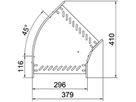 Bogen BET RB 45° 60×300mm Stahl bandverzinkt
