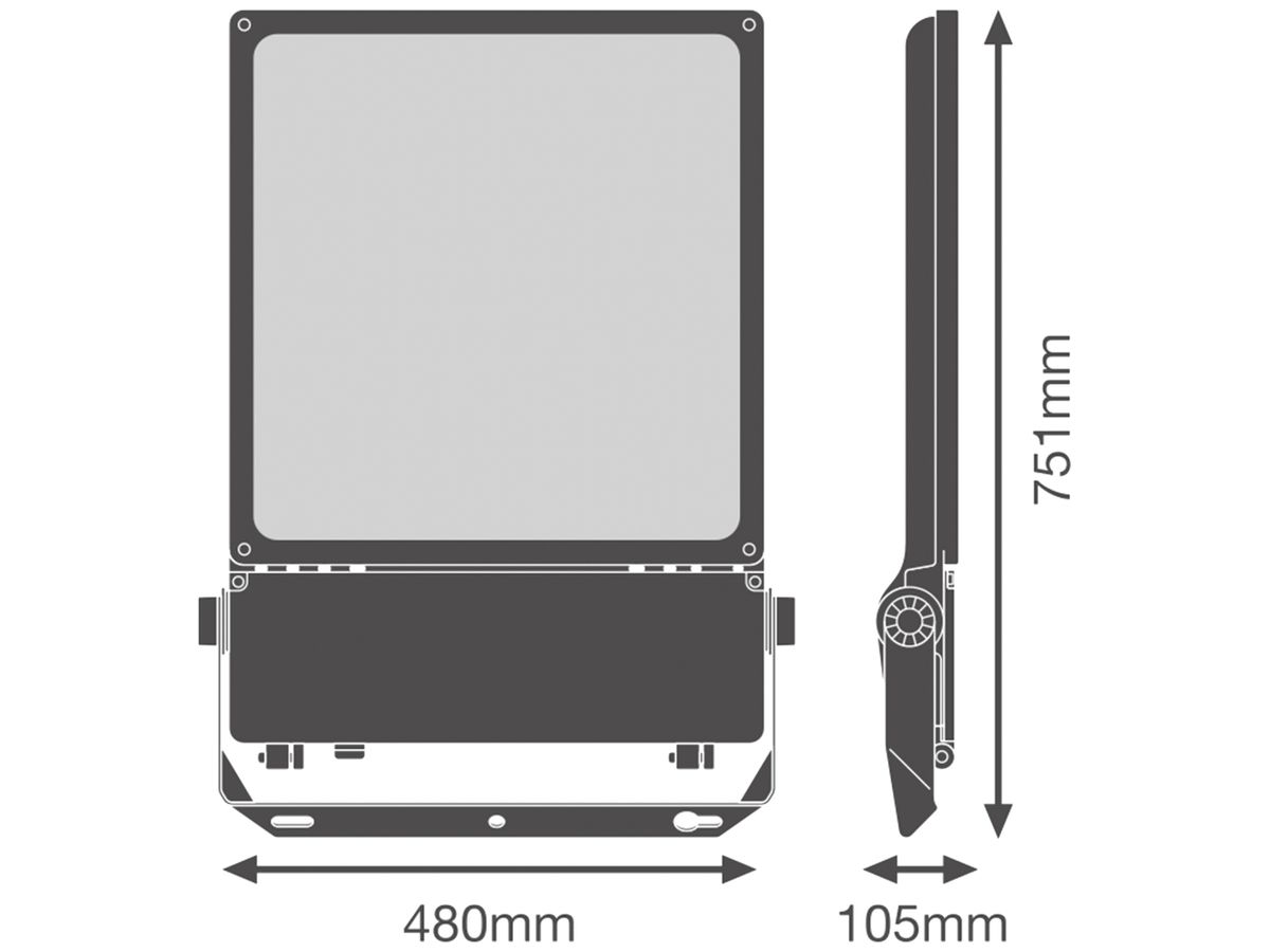 LED-Strahler LEDVANCE FLOODLIGHT 360W 48000lm 830 IP66 60×110° 751×480mm