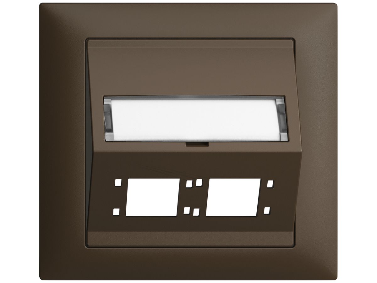 EB-Montageset EDIZIOdue FKE Schrägauslass 2×R&M Kat.6A/LC spezial, coffee