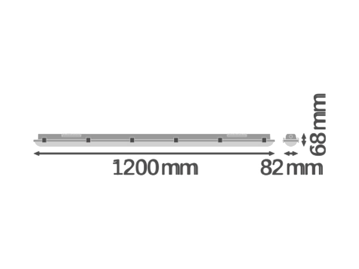 LED-Feuchtraumleuchte LEDVANCE DAMP PROOF HF SEN 18W 2400lm 840 IP65 1.2m grau