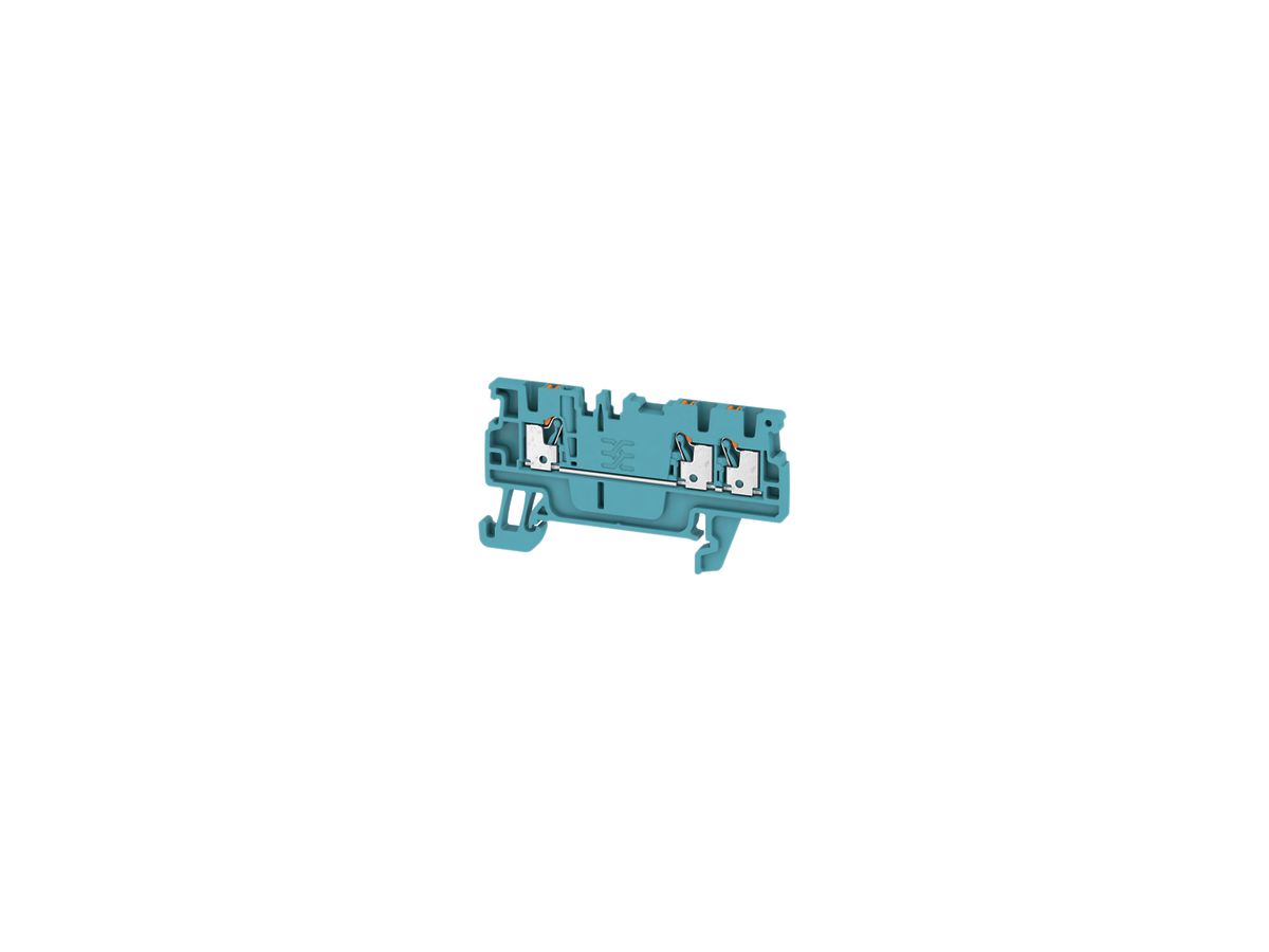 Durchgangs-Reihenklemme Weidmüller A3C PUSH IN 1.5mm² 3 Anschlüsse TS35 blau