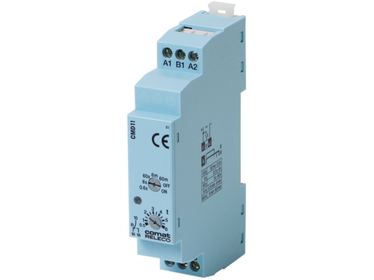 Zeitrelais ComatReleco, CMD11-E, 115VAC, Gehäuse blau/grau