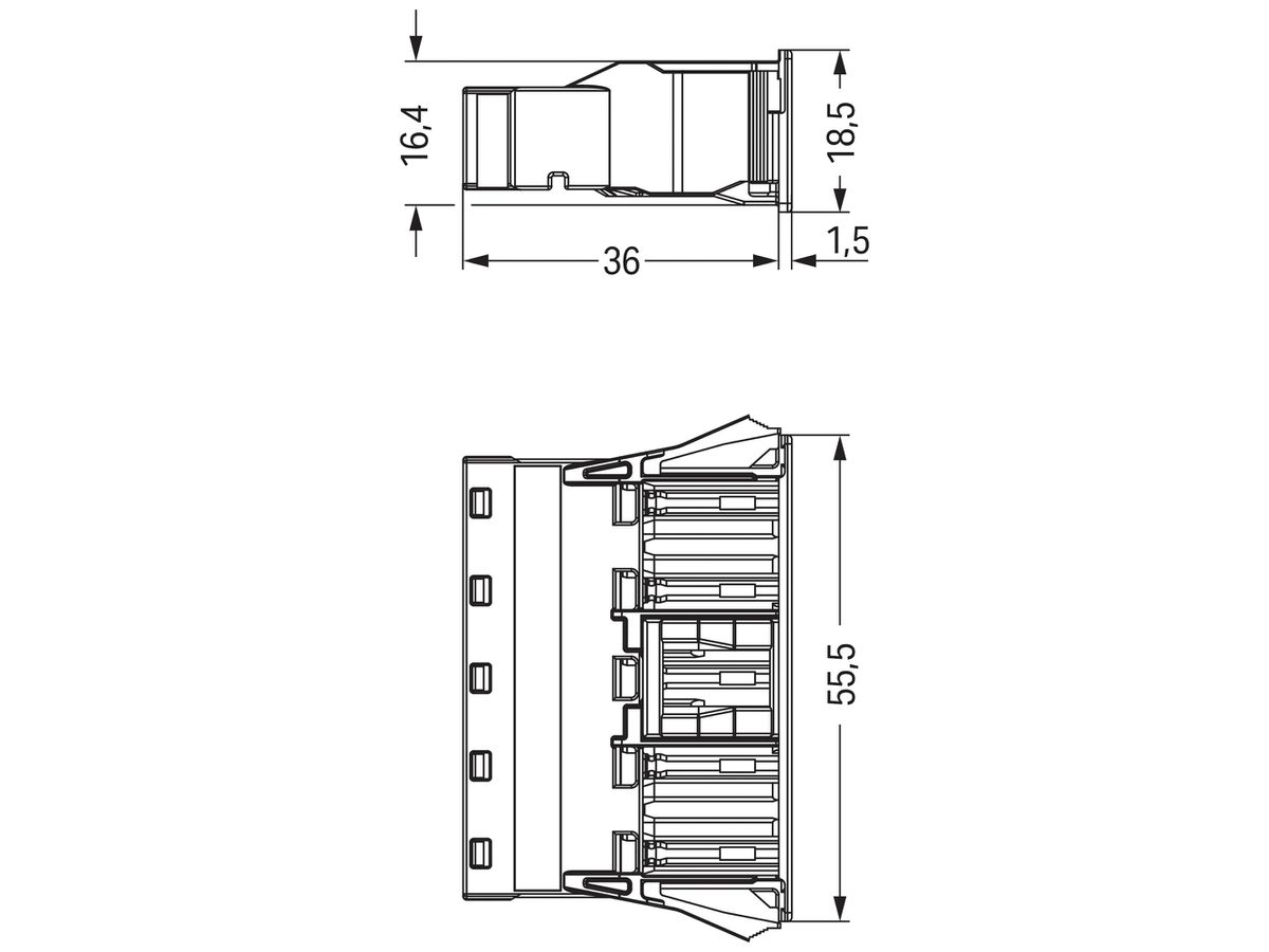 Buchse WAGO 5L 0.5…4mm² rot Codierung P 25A 400V Snap-In