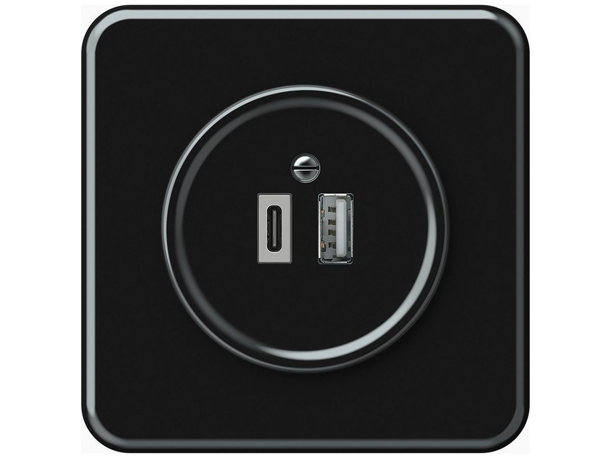 UP-USB-Ladesteckdose origin 1×USB-A 1×USB-C 3000mA 5V schwarz