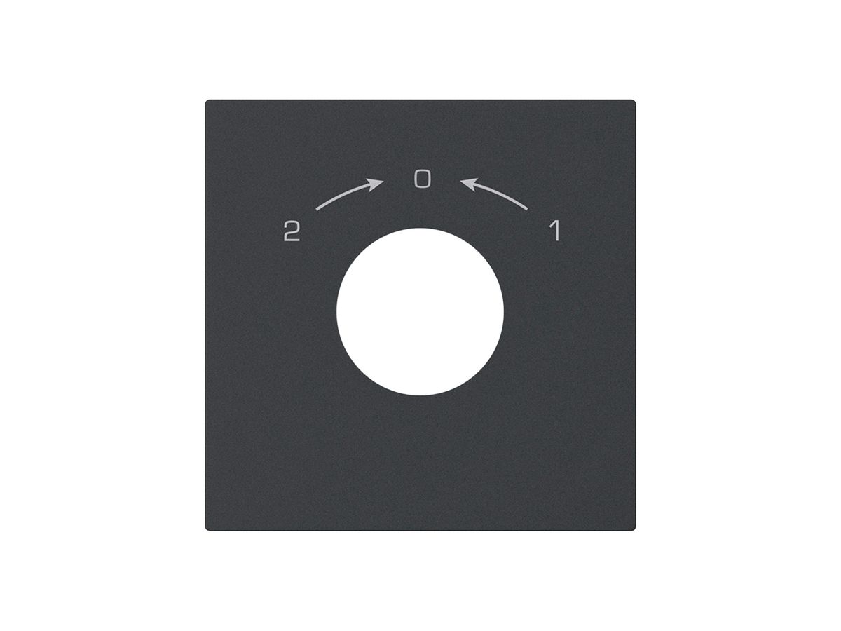 Frontset für Schlüsselschwenktaster 60×60mm kallysto 1->0<-2 schwarz