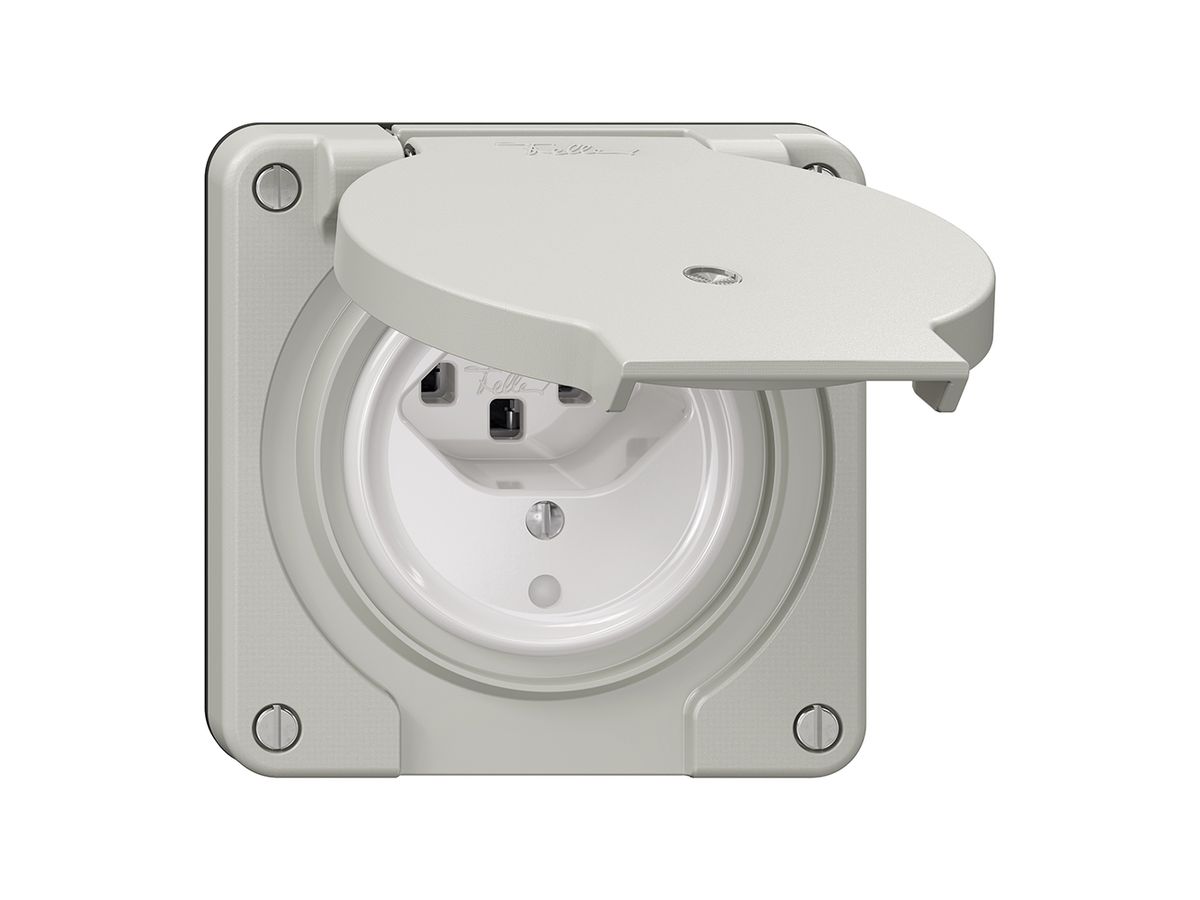 Steckdose NEVO N.CO, 1×T23, IP21, m.LED, lichtgrau