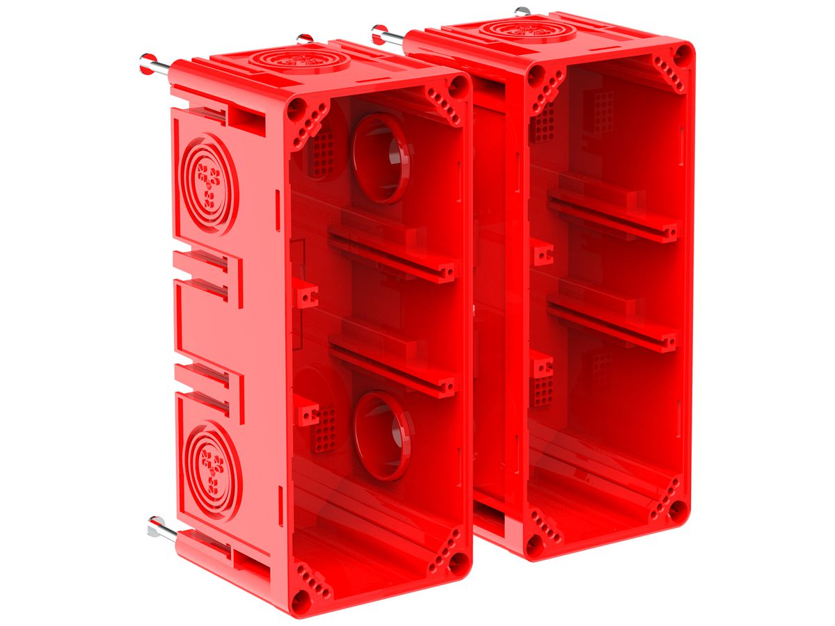Schalungskasten CRALLO-LEU 178×178×73mm 2×2 Halogenfrei rot