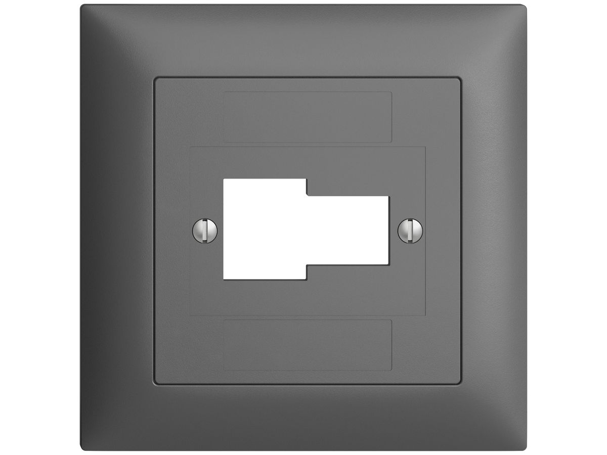 Frontset EDIZIOdue dunkelgrau 88×88mm 1×TT 1×RJ45