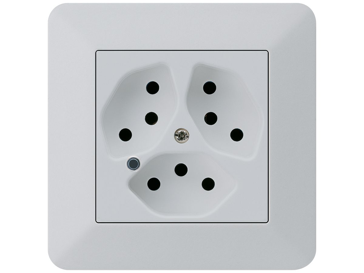 UP-Steckdose Hager kallysto.trend 3×T13 beleuchtet C lichtgrau