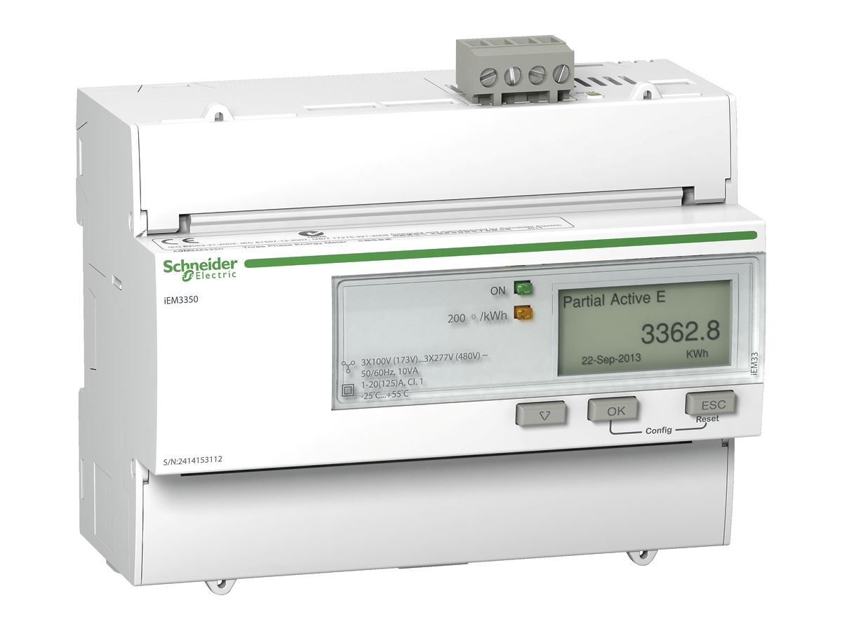 REG-Energiezähler Schneider Electric iEM3350 3P+N 125A Modbus