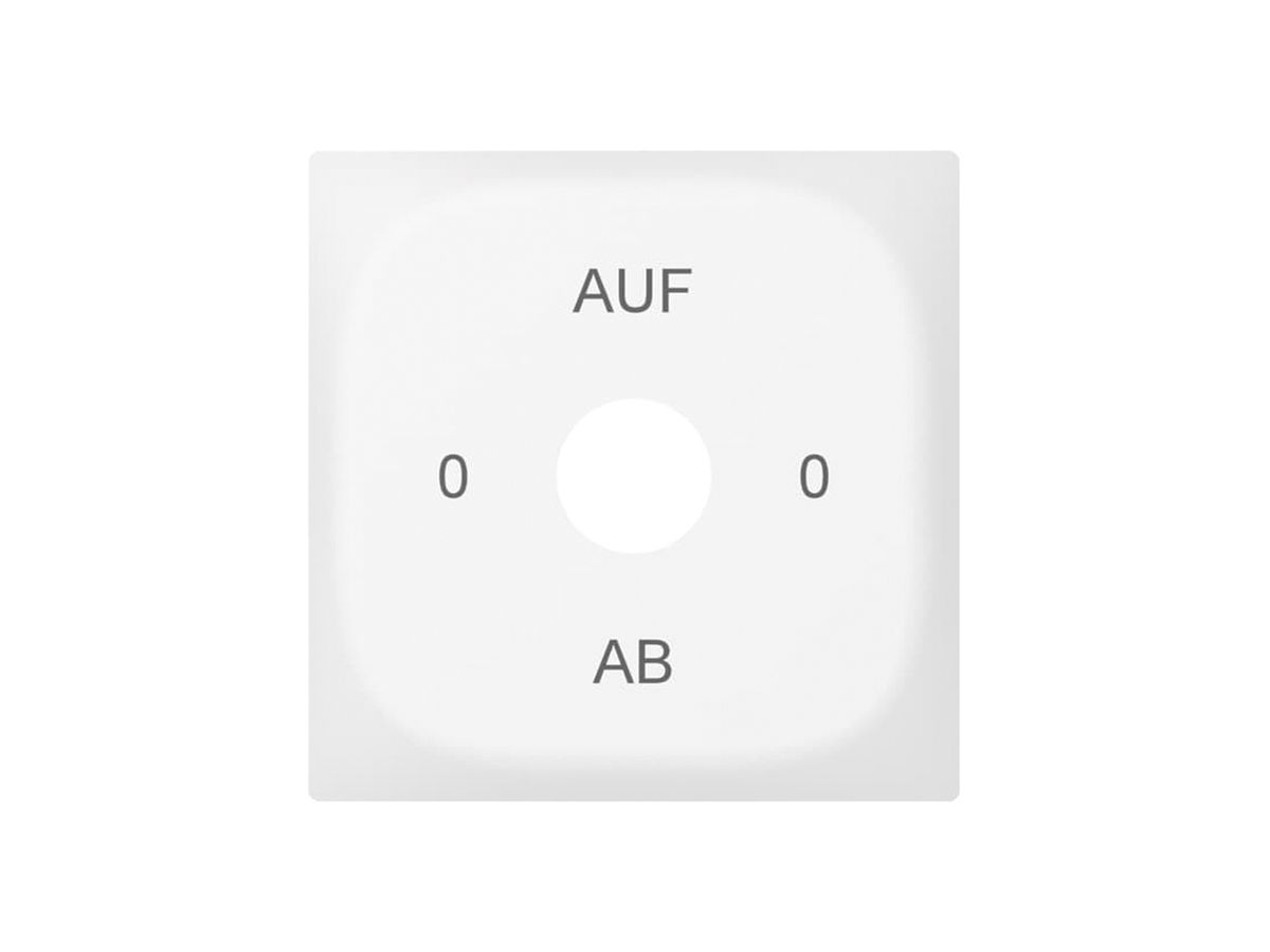 Frontplatte SIDUS zu Schl.-sch. Gravur 0-Auf-0-Ab weiss