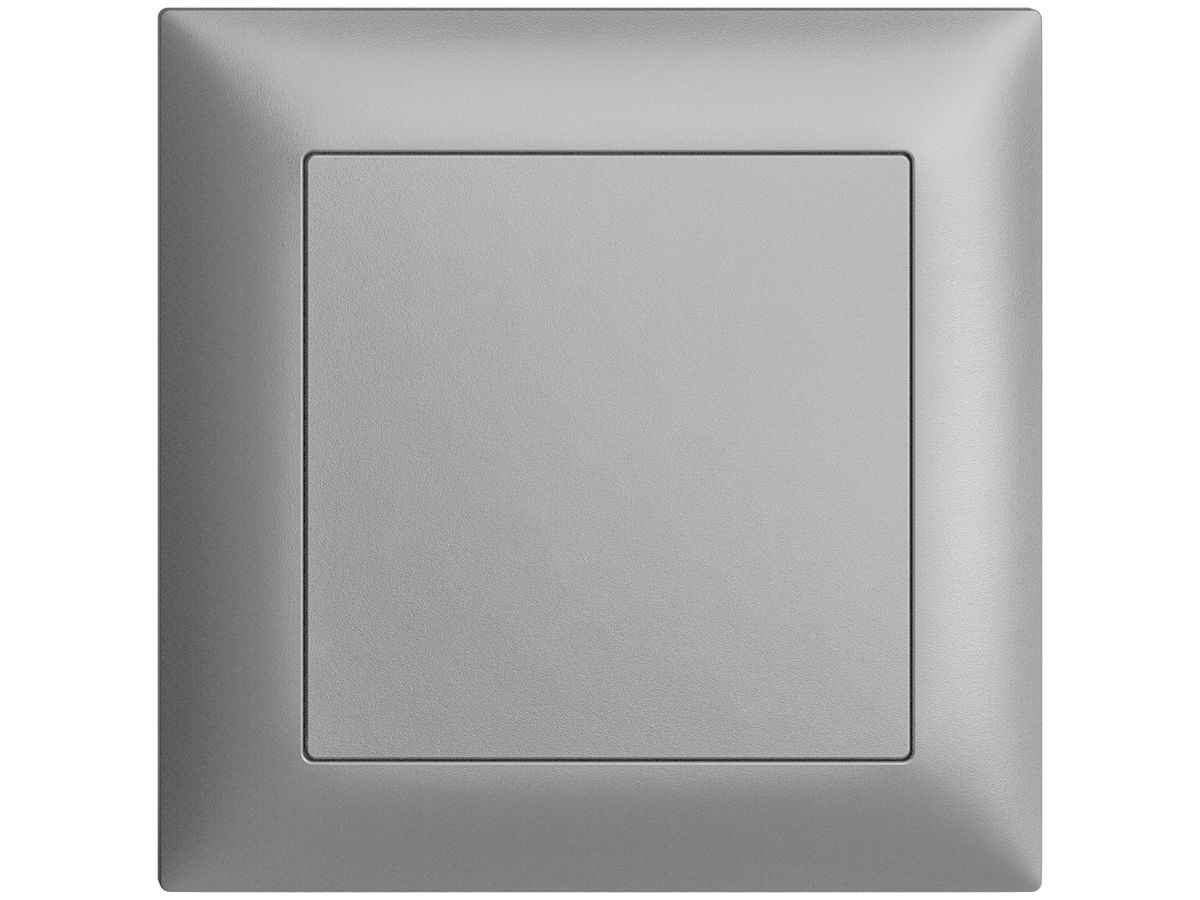 UP-Frontset EDIZIOdue silver 88×88mm für Blindabdeckung