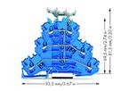 Dreistockkl.WAGO TOPJOB-S 2.5² 6 N blau, mit Beschr.-Träger