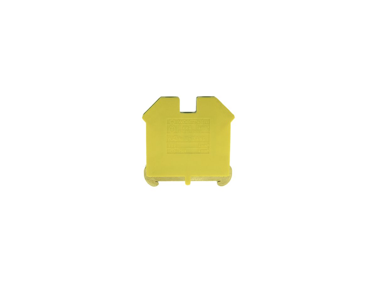 Schutzleiter-Reihenklemme Woertz Ex 2.5…6mm² Schraubanschluss 2×1 TH35 grün/gelb