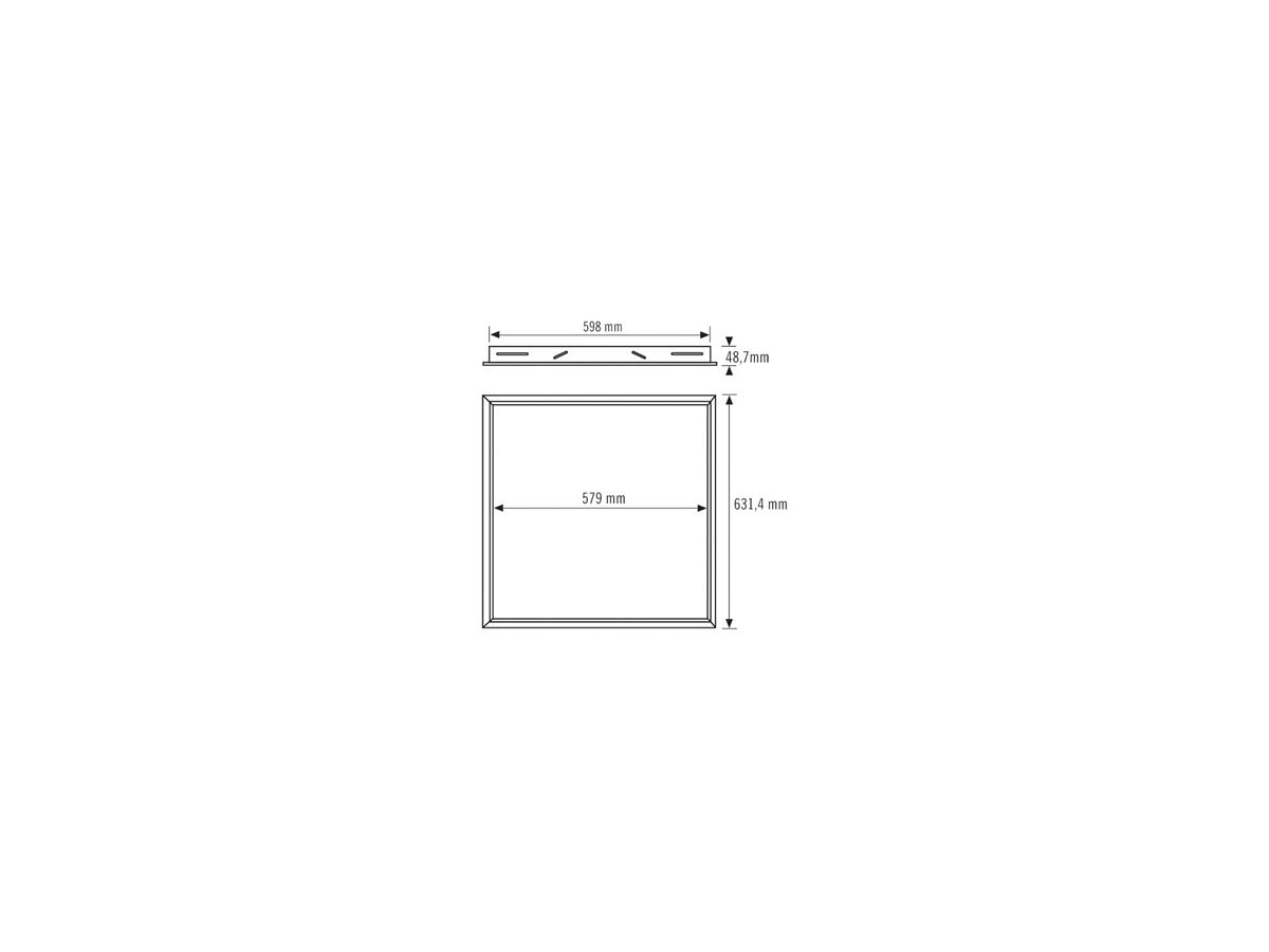 Einbaurahmen ESYLUX PNL 600 UMF FM, für NOVA und CELINE, weiss