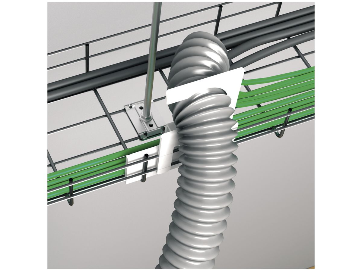 Halterung OptiLIne 50 für Kabelschlauch weiss